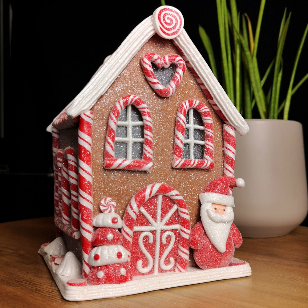 Samuel Alexander Gingerbread Santa Candy Cabin LED Christmas Decoration Image 3