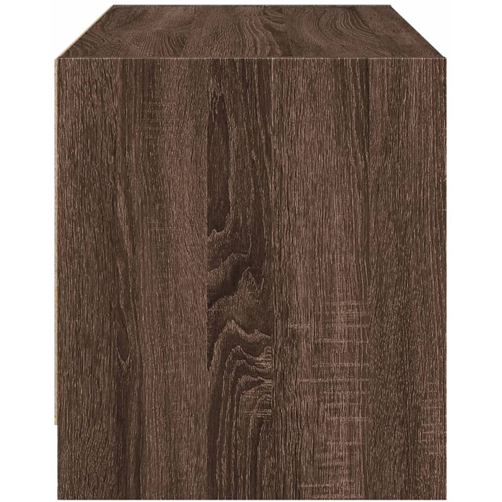 vidaXL 2 Glass Door Brown Oak Wooden TV Cabinet Image 4