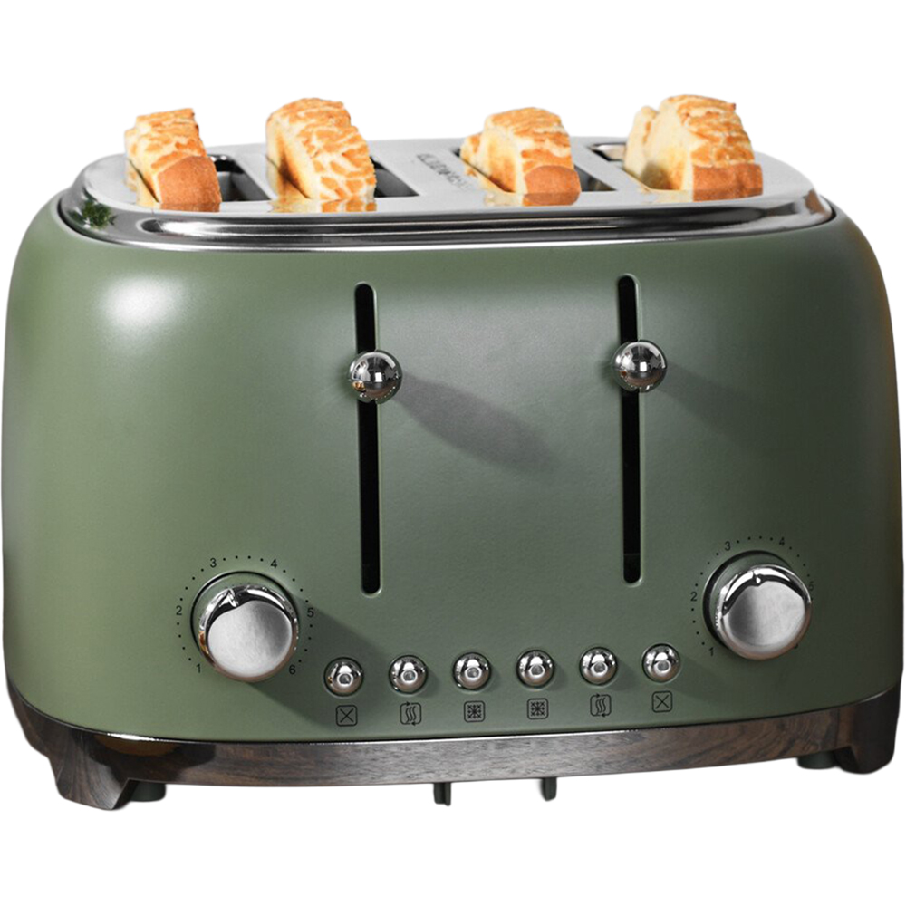 Kitchen Master Olive 4 Slice Stainless Steel Toaster - Green Image 1