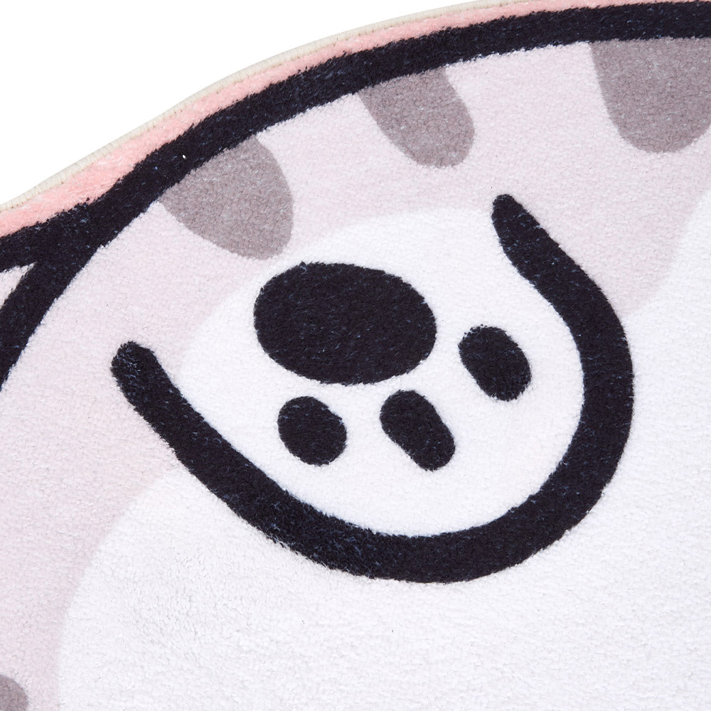 Living and Home Pink and White Cat-Shaped Non-Slip Runner Rug 120 x 39cm Image 5