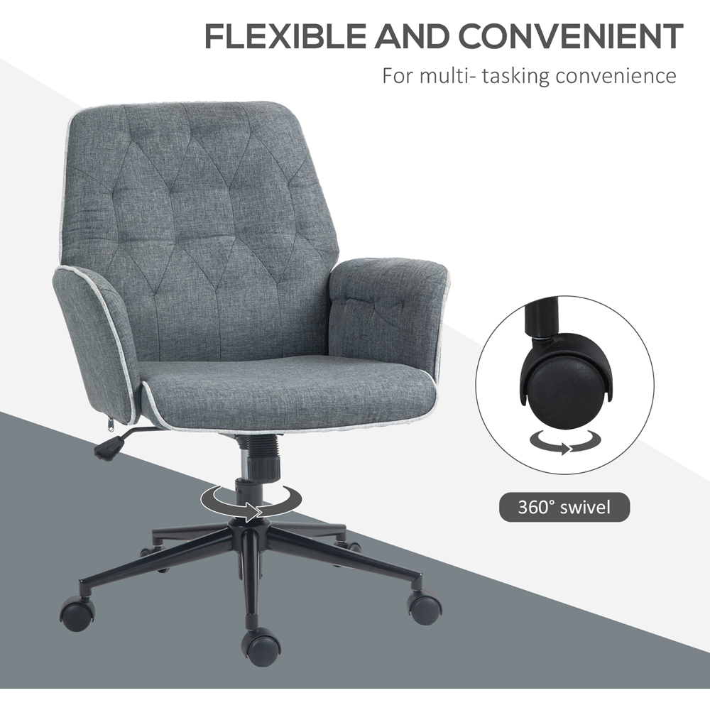Portland Dark Grey Adjustable Swivel Chair Image 6