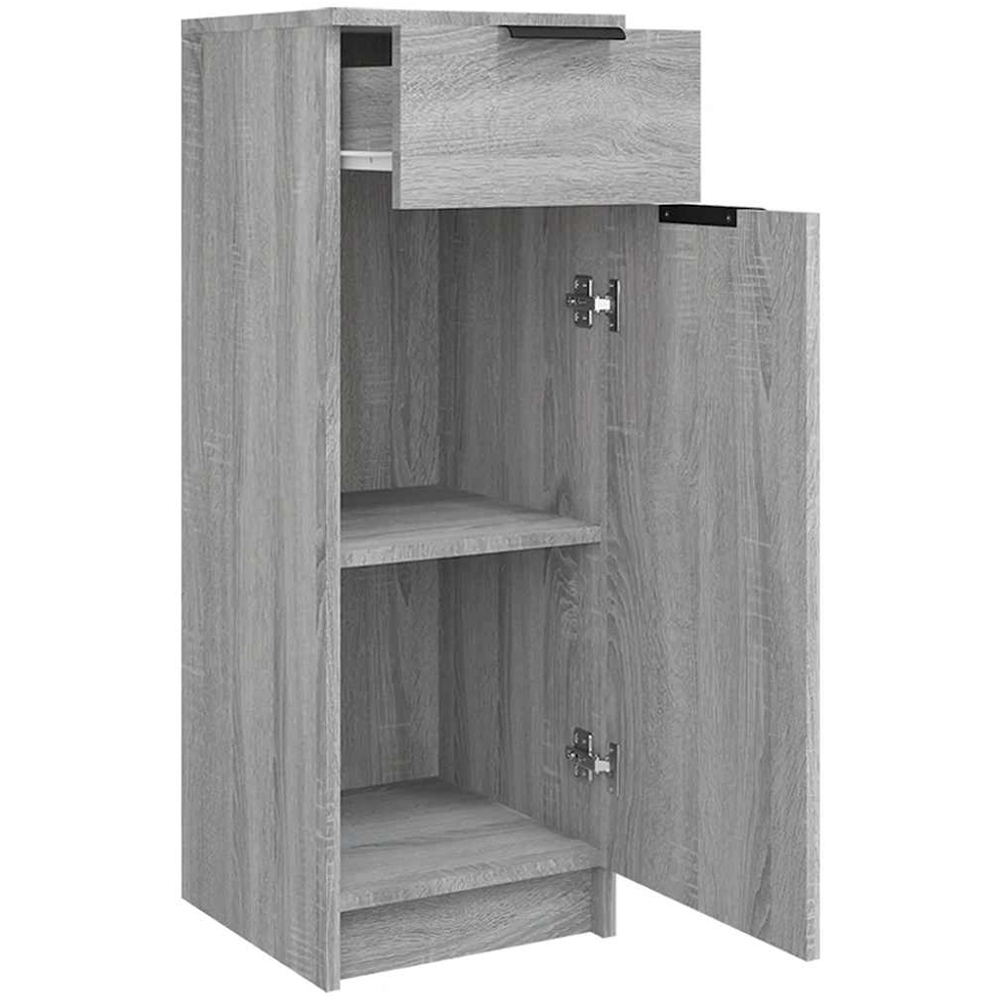 vidaXL Single Door Single Drawer Grey Sonoma Bathroom Cabinet Image 6