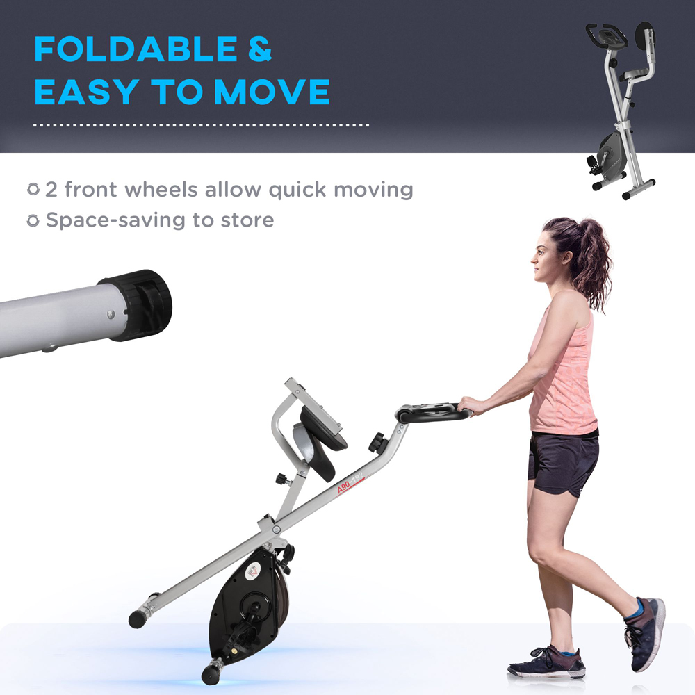 HOMCOM Black Magnetic Resistance Folding Exercise Bike Image 5