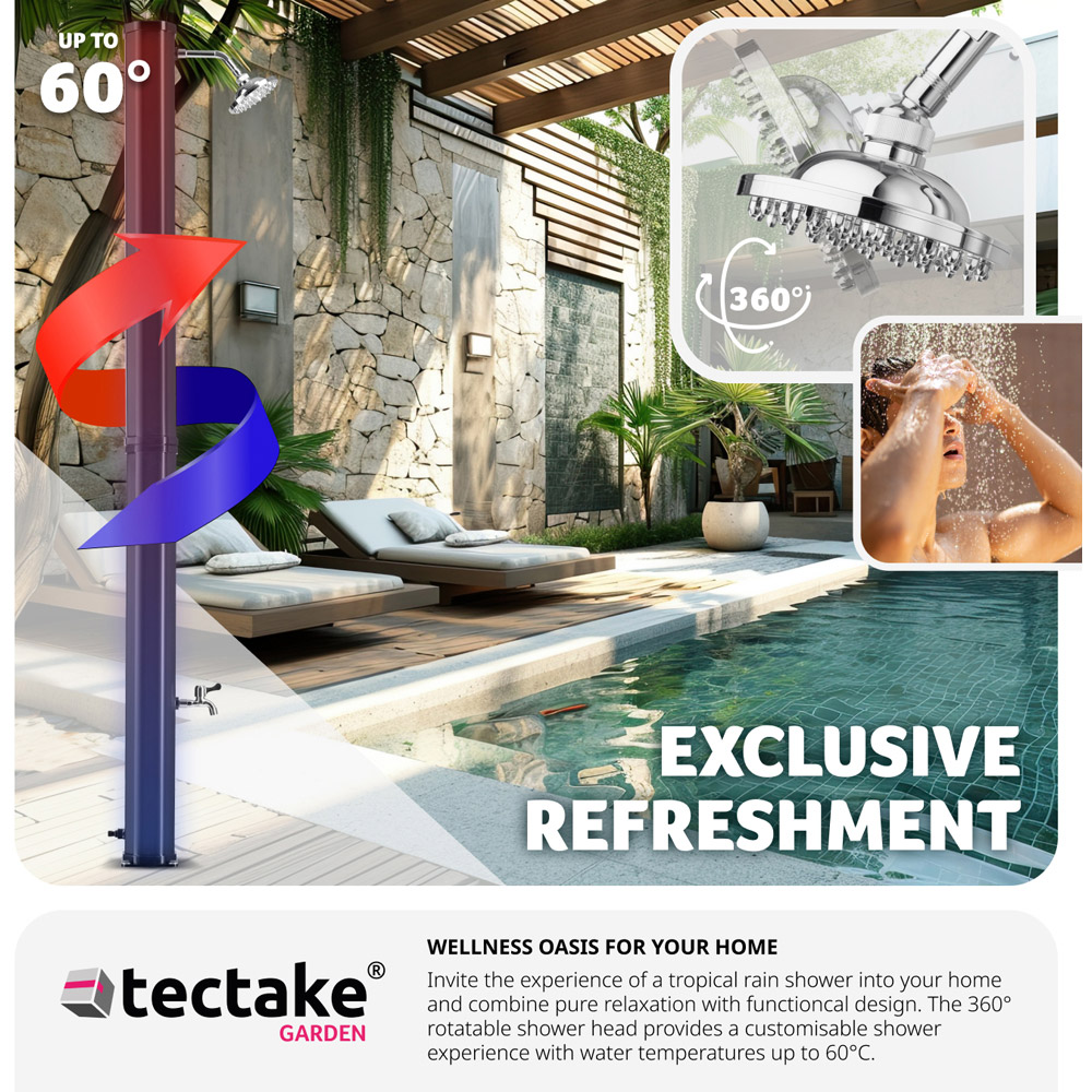 tectake Ofanto Black Solar Shower Set 35L Image 3
