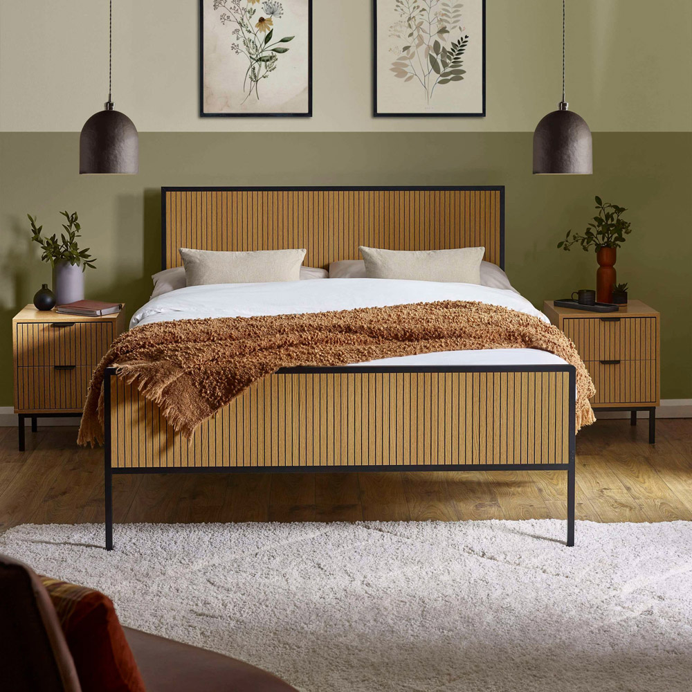 Julian Bowen Sia King Size Oak Effect Bed Frame Image 7