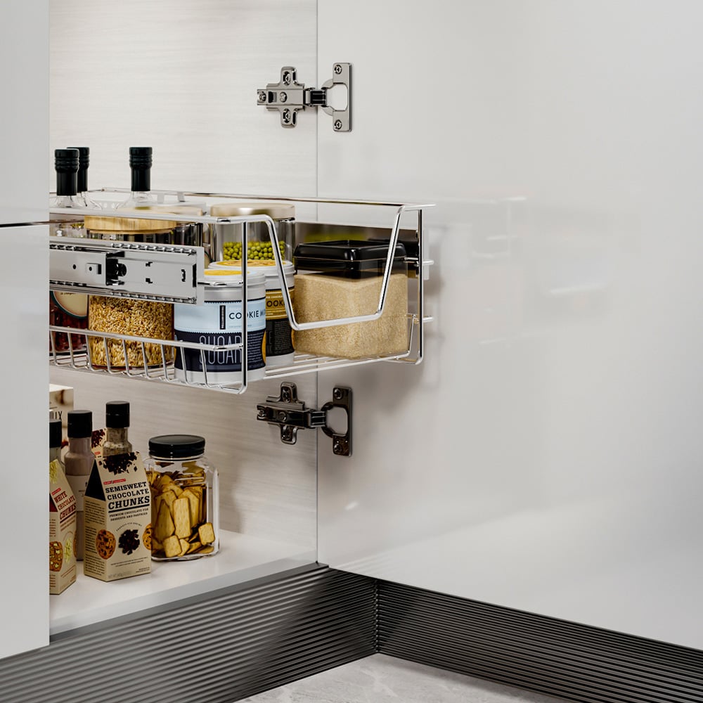 Living and Home Metal Sliding Kitchen Cabinet Pull Out Basket 263 to 270mm Image 2