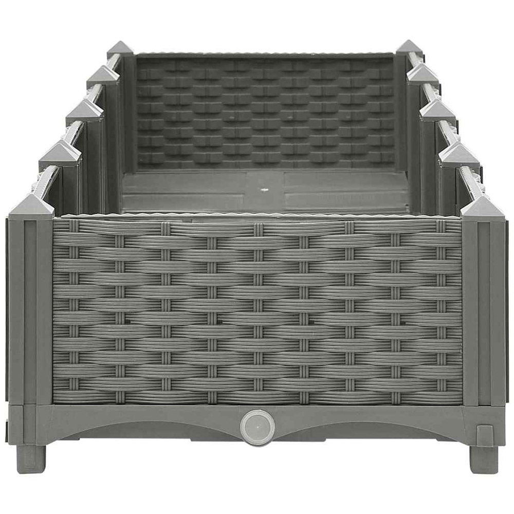 vidaXL Grey Polypropylene Rectangular Raised Garden Bed 160 x 40 x 23cm Image 5