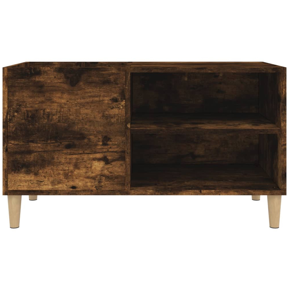 vidaXL 2 Shelf Smoked Oak Record Cabinet Image 4