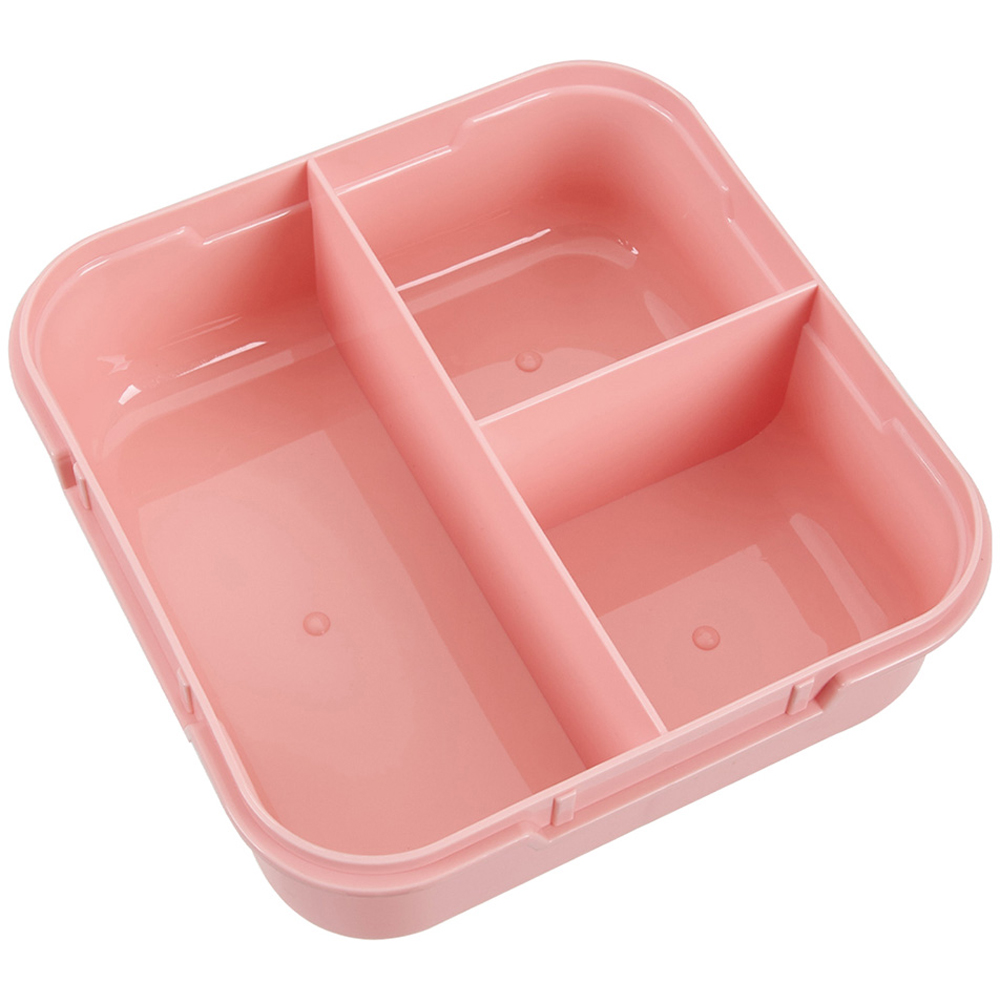 Living and Home 1.4L Pink Lunch Box with Cutlery Set Image 4