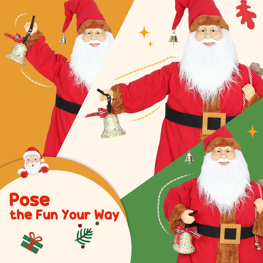 Everglow Life Size Musical Animated Santa Claus with Sack and Sound Activated 3.9ft Image 6