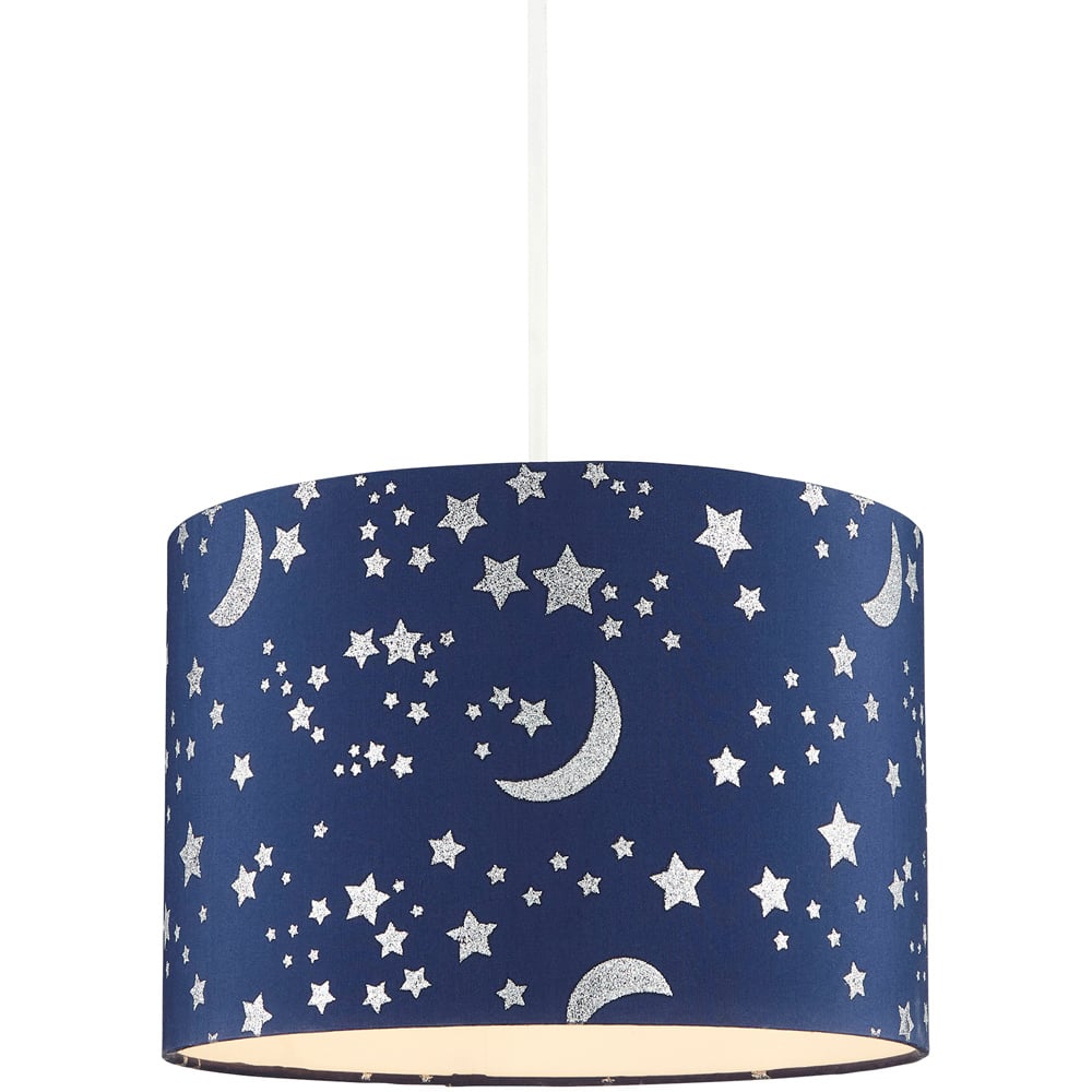 Glow Easyfit Navy Moons and Stars Lamp Shade Image 3