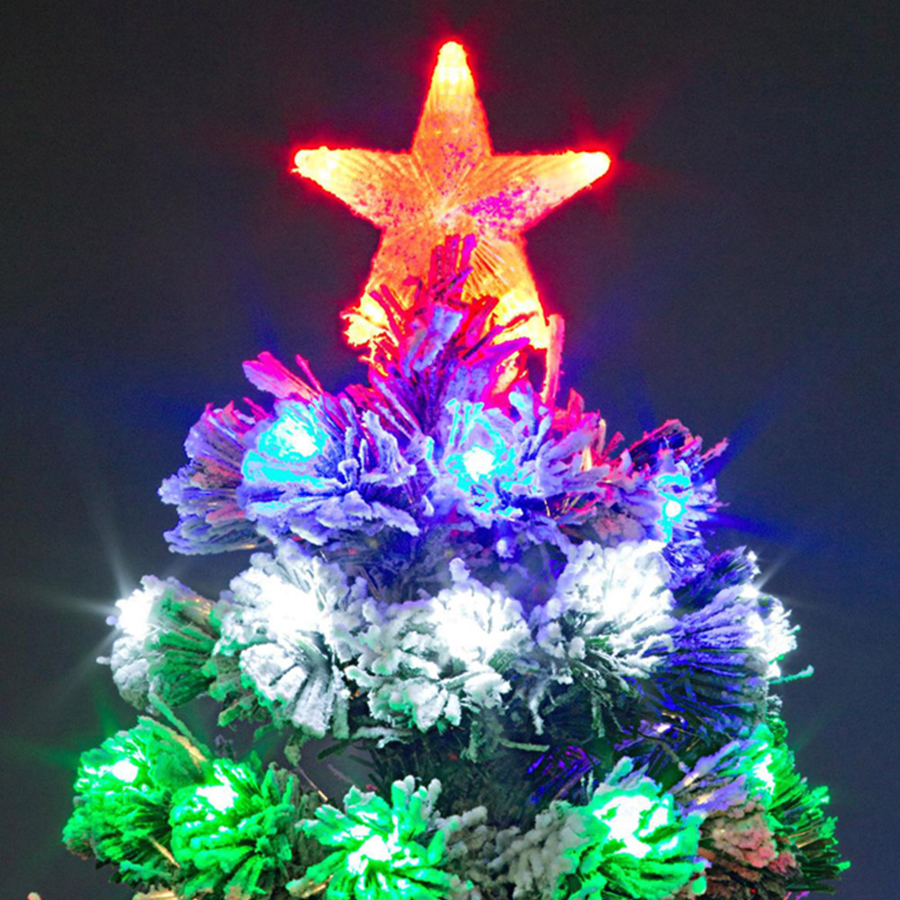 Shatchi Fibre Optic Multicolour LED Frosted Artificial Christmas Tree 5ft Image 3