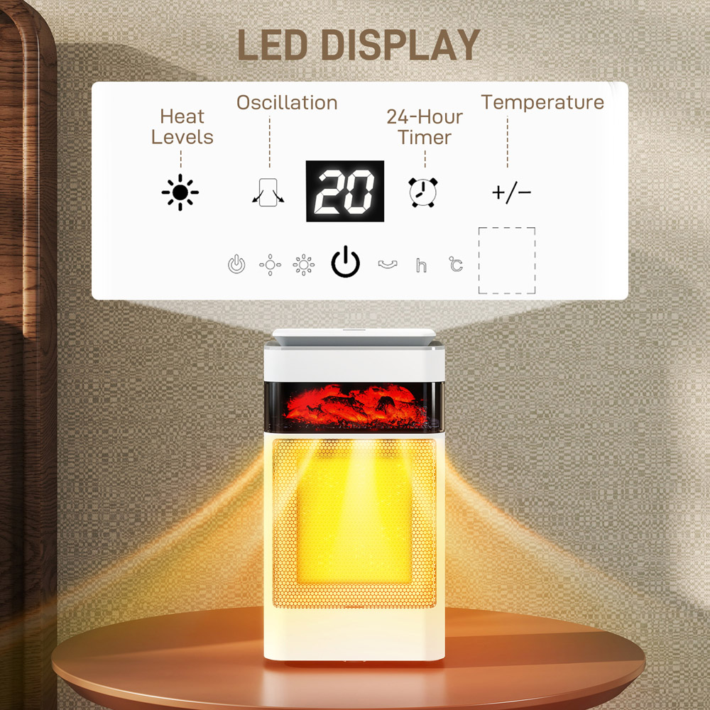 HOMCOM White 3 Mode Electric Heater with Fan 1500W Image 7