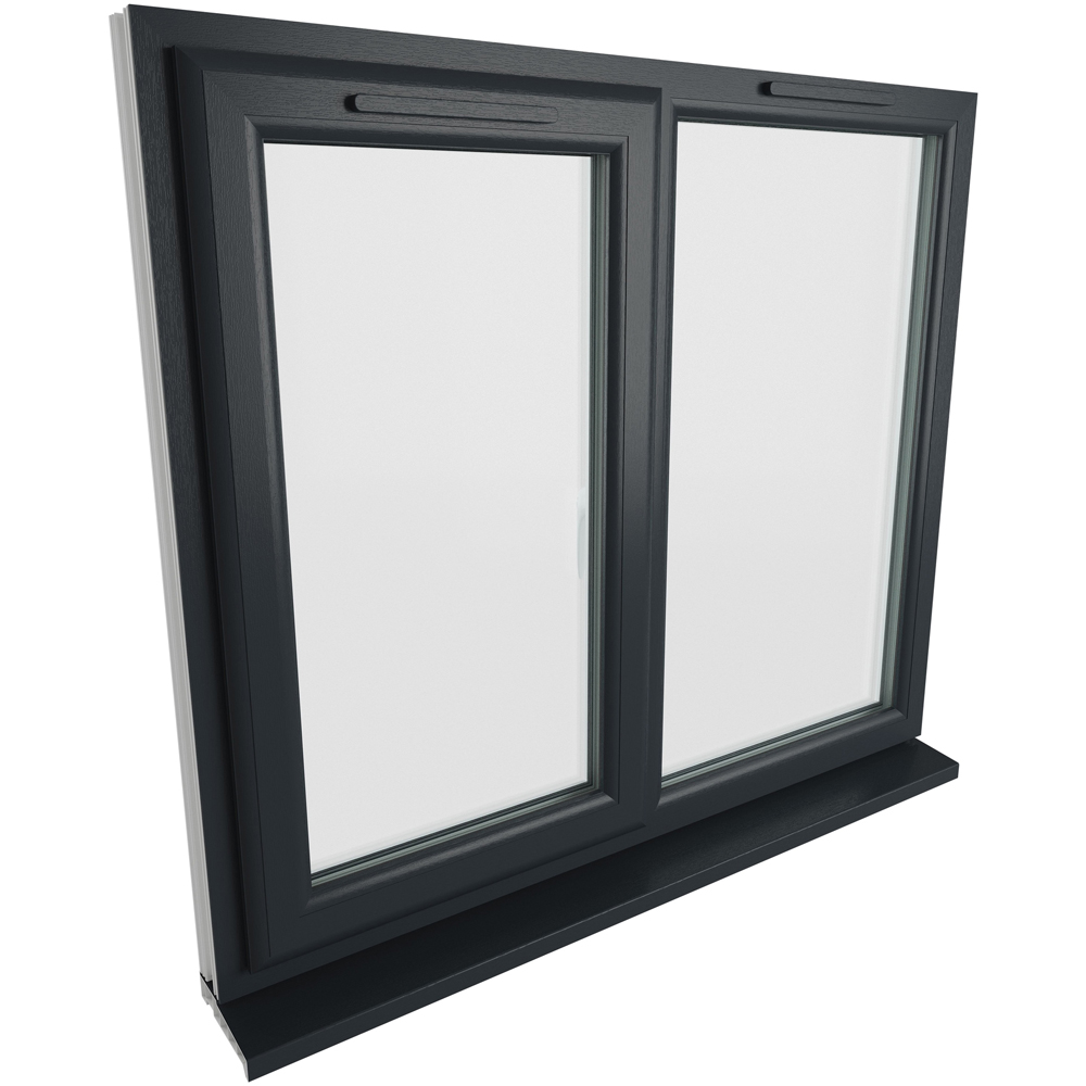 Crystal uPVC Double Glazed Window LH Side Hung Next to a Fixed Grey White Clear Glass 1190x1115mm Image 9