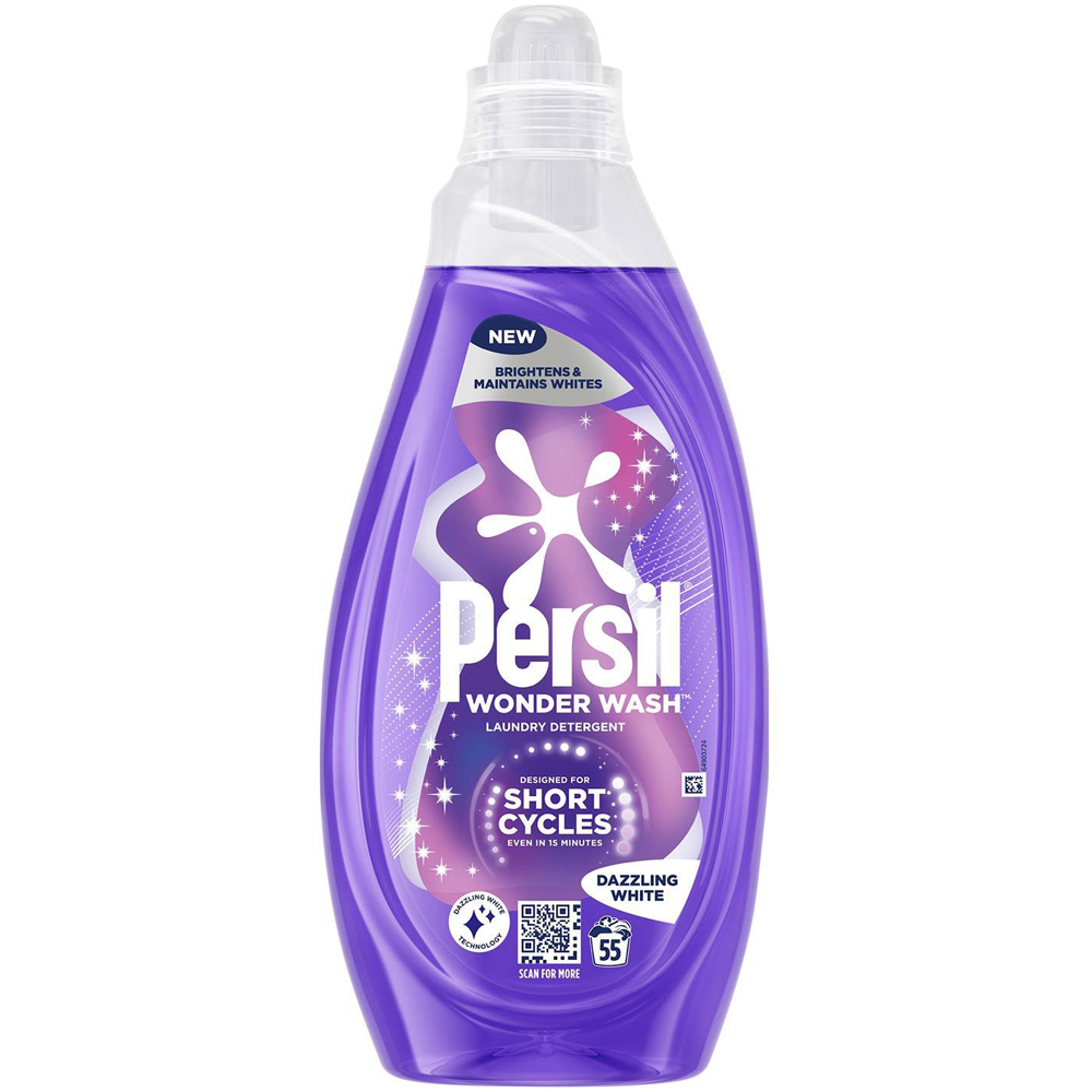 Persil Dazzling White Wonder Wash Liquid Laundry Detergent 55 Washes 1.485L 4 Pack Image 2