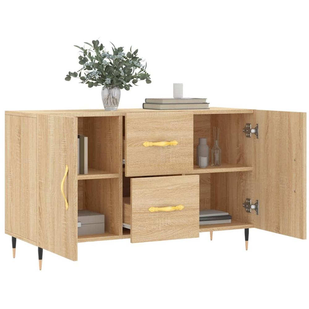 vidaXL 2 Door 2 Drawer Sonoma Oak Sideboard Image 4
