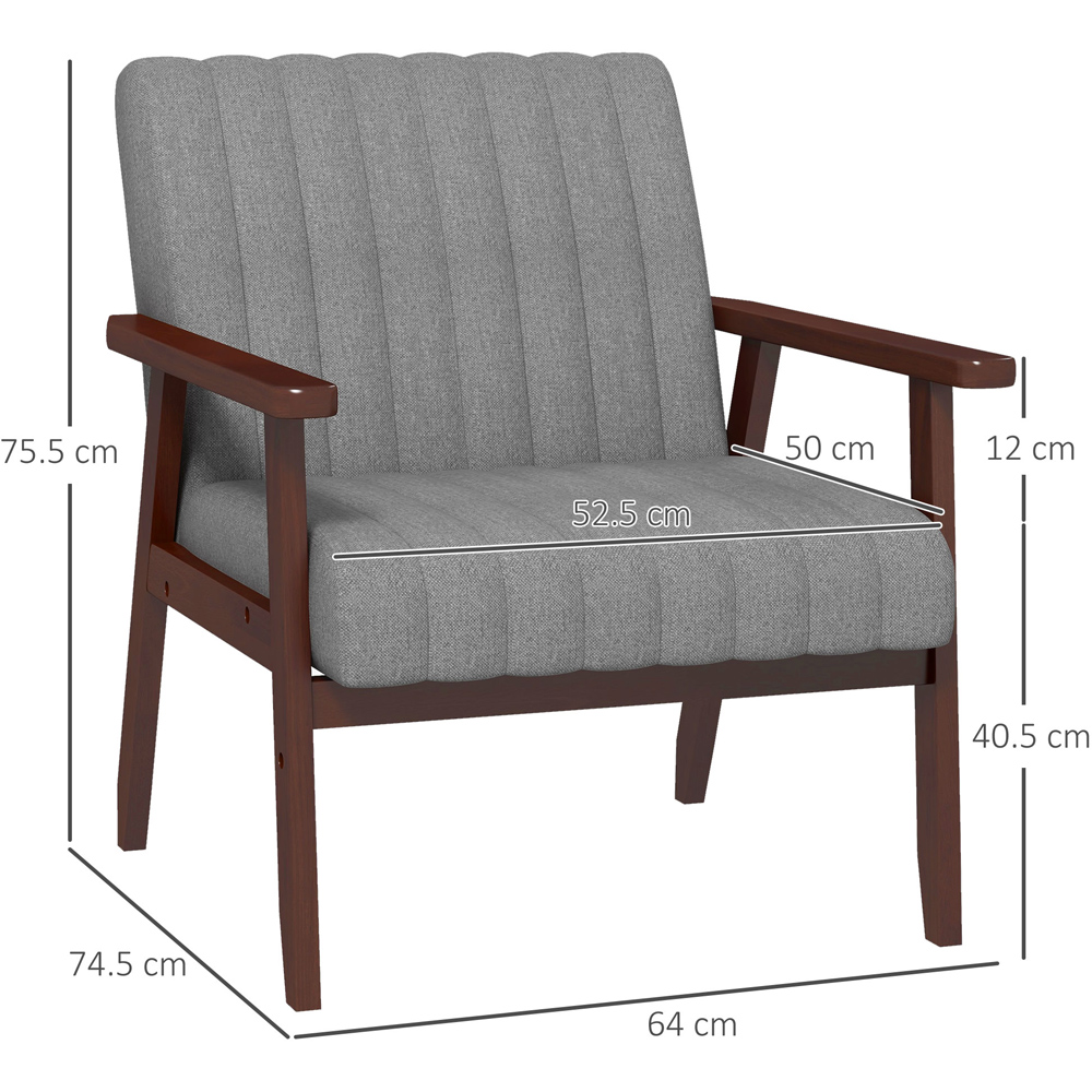 Portland Grey Fabric Armchair Image 7