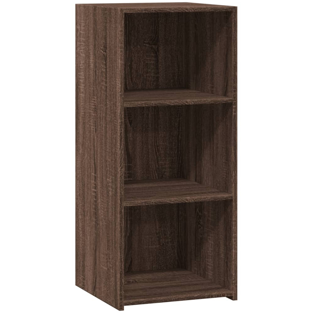 vidaXL 3 Open Shelf Brown Oak Sideboard Image 2