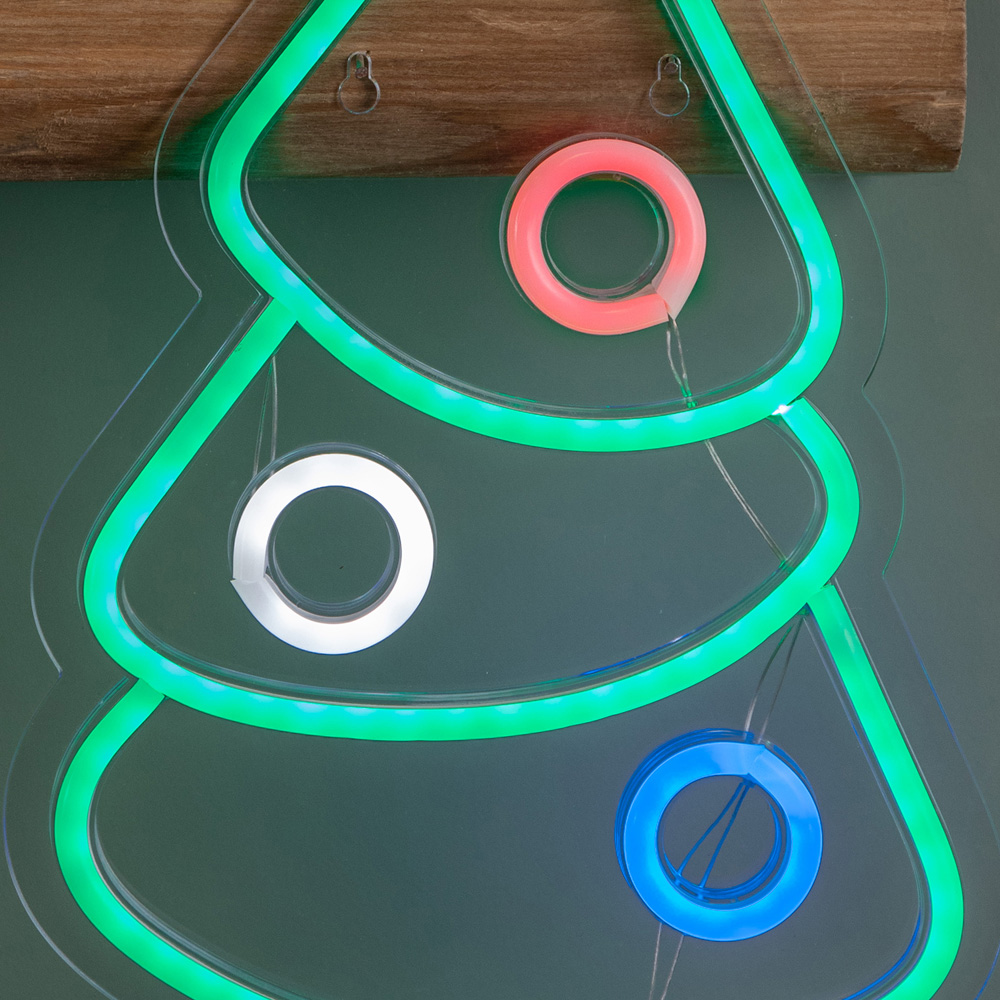 Samuel Alexander Multicolour LED Light Up Christmas Bauble Tree Neon Sign 40cm Image 7