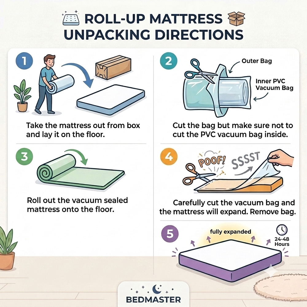 Bedmaster Ethan Single Low Profile Rolled Spring Mattress Image 5