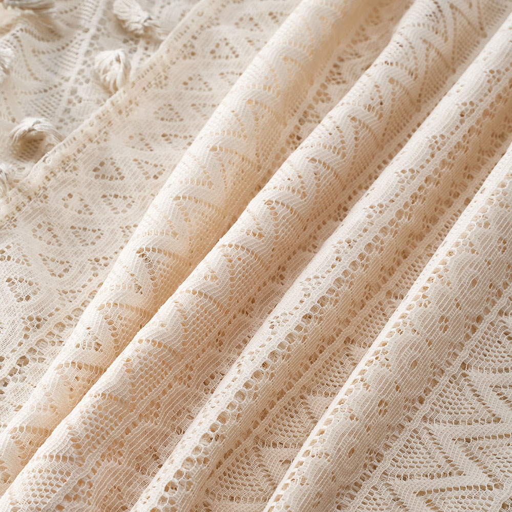 Living and Home 2-Piece Beige Lace Curtain Set 147 x 160cm Image 5
