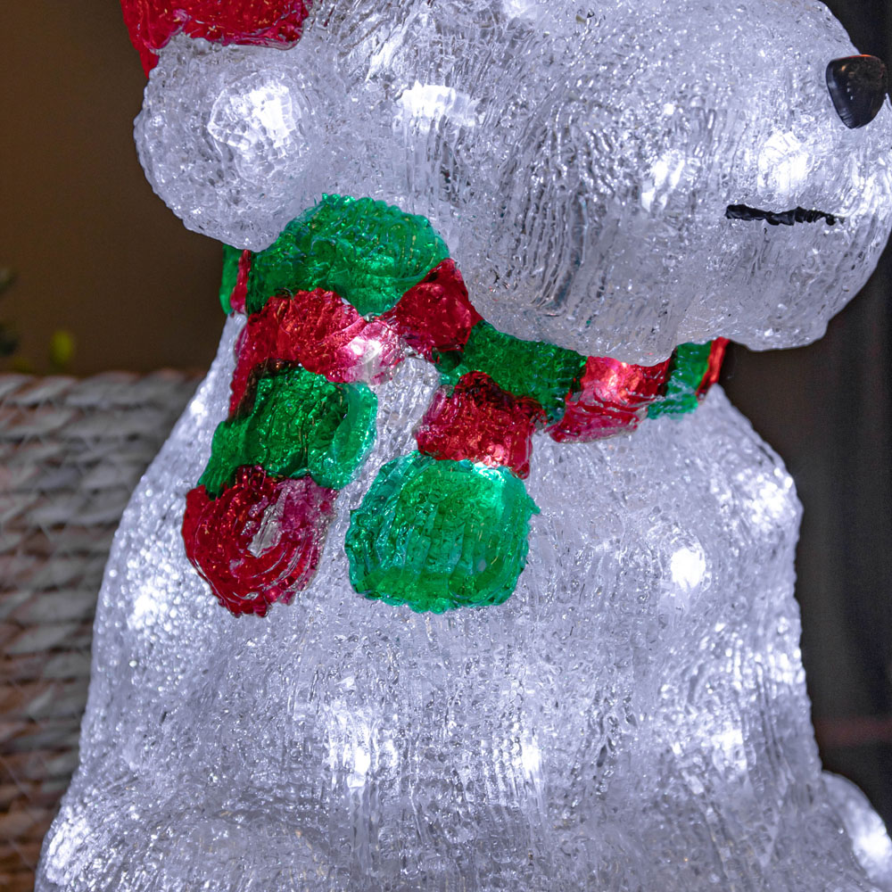 Samuel Alexander White LED Acrylic Westie Dog Christmas Decoration 31cm Image 2