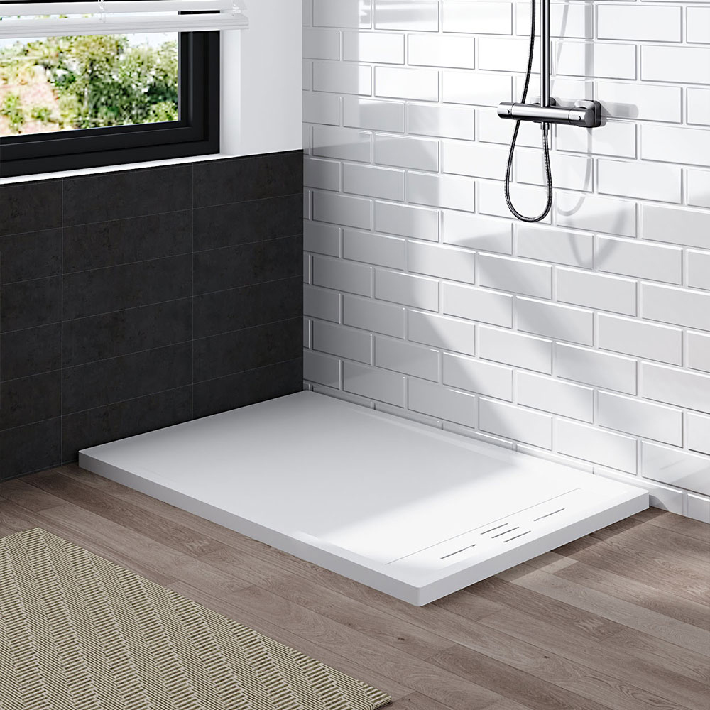 H&O Direct White Sleek Rectangular Shower Tray 120cm Image 3