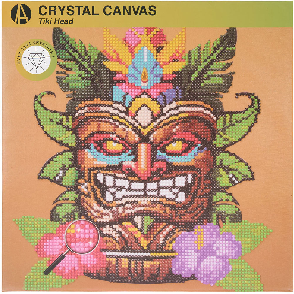 Tiki Head Crystal Canvas Kit Brown Image 1