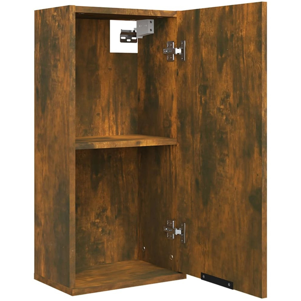 vidaXL Single Door Smoked Oak Wall Mounted Bathroom Cabinet Image 5
