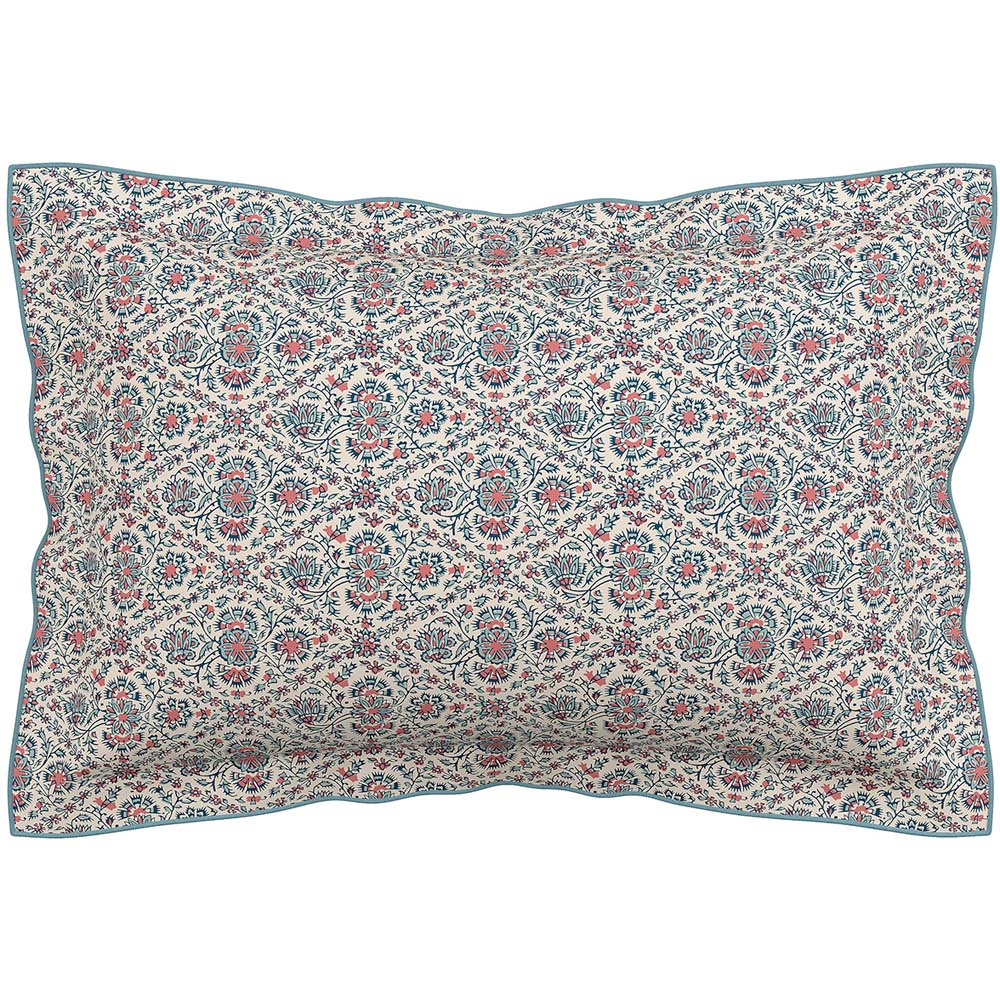 V&A Indian Lattice Super King Size Red and Teal Duvet Set Image 3