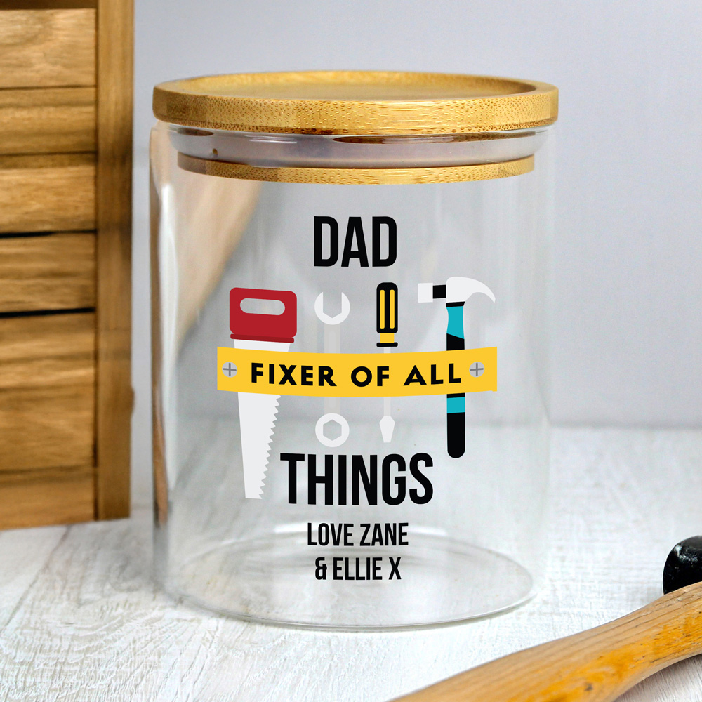 Personalised Memento Company Personalised Fixer of All Things Storage Jar Image 2