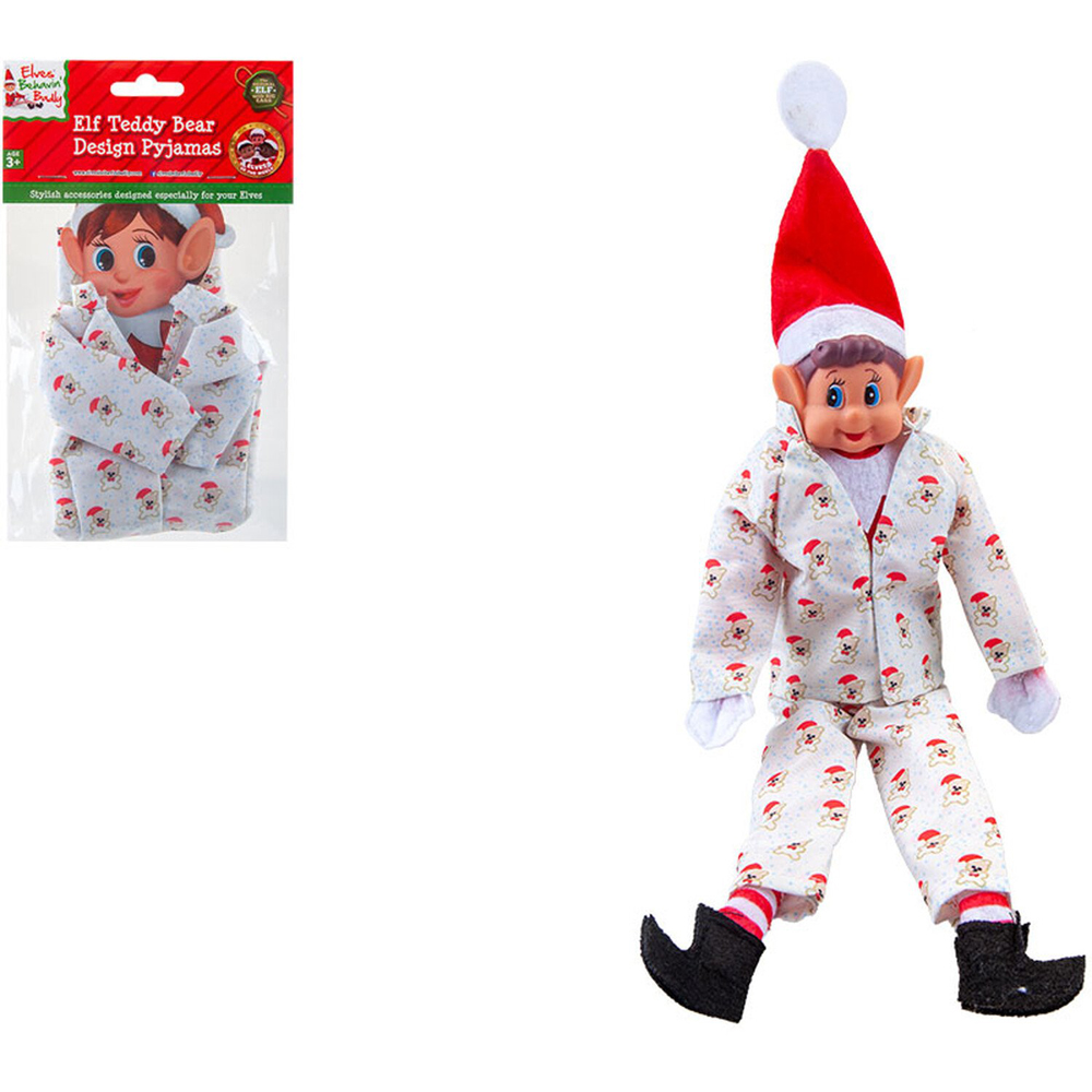 Elves Behavin' Badly Elf Bear Design Pyjamas Outfit Image 2