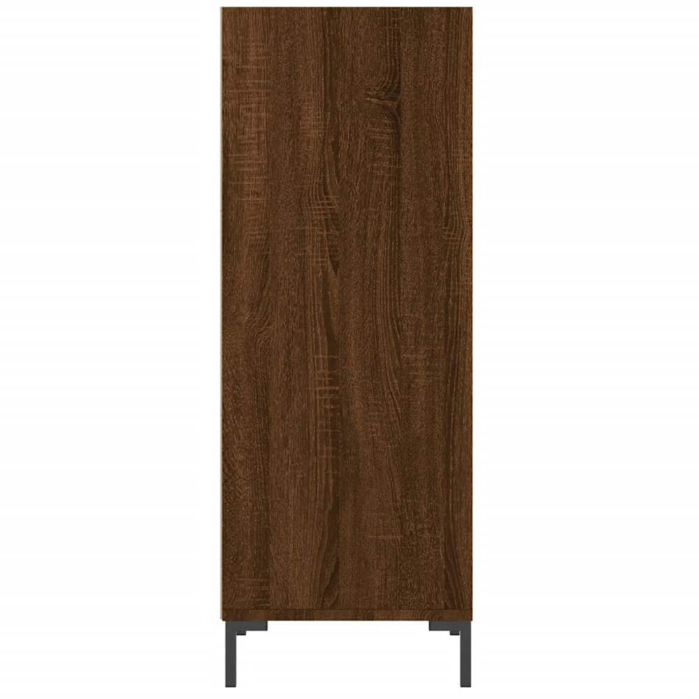 vidaXL 3 Open Shelf Brown Oak Sideboard with Metal Legs Image 5