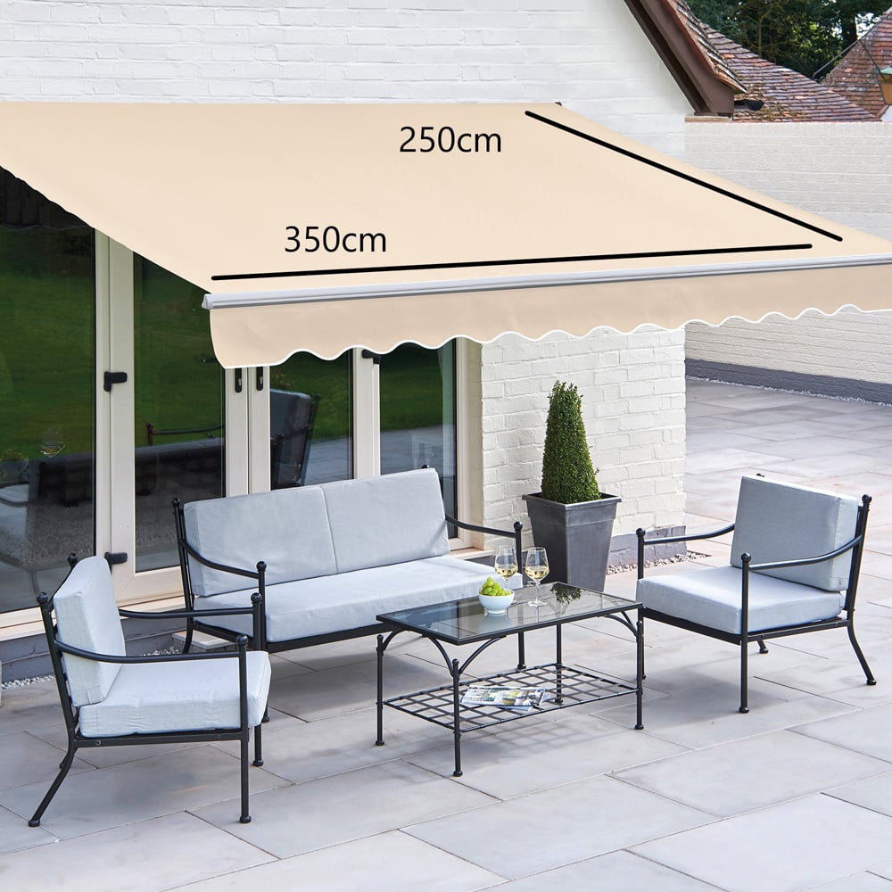 Greenhurst Balmarol Beige Patio Awning 3.5 x 2.5m Image 3