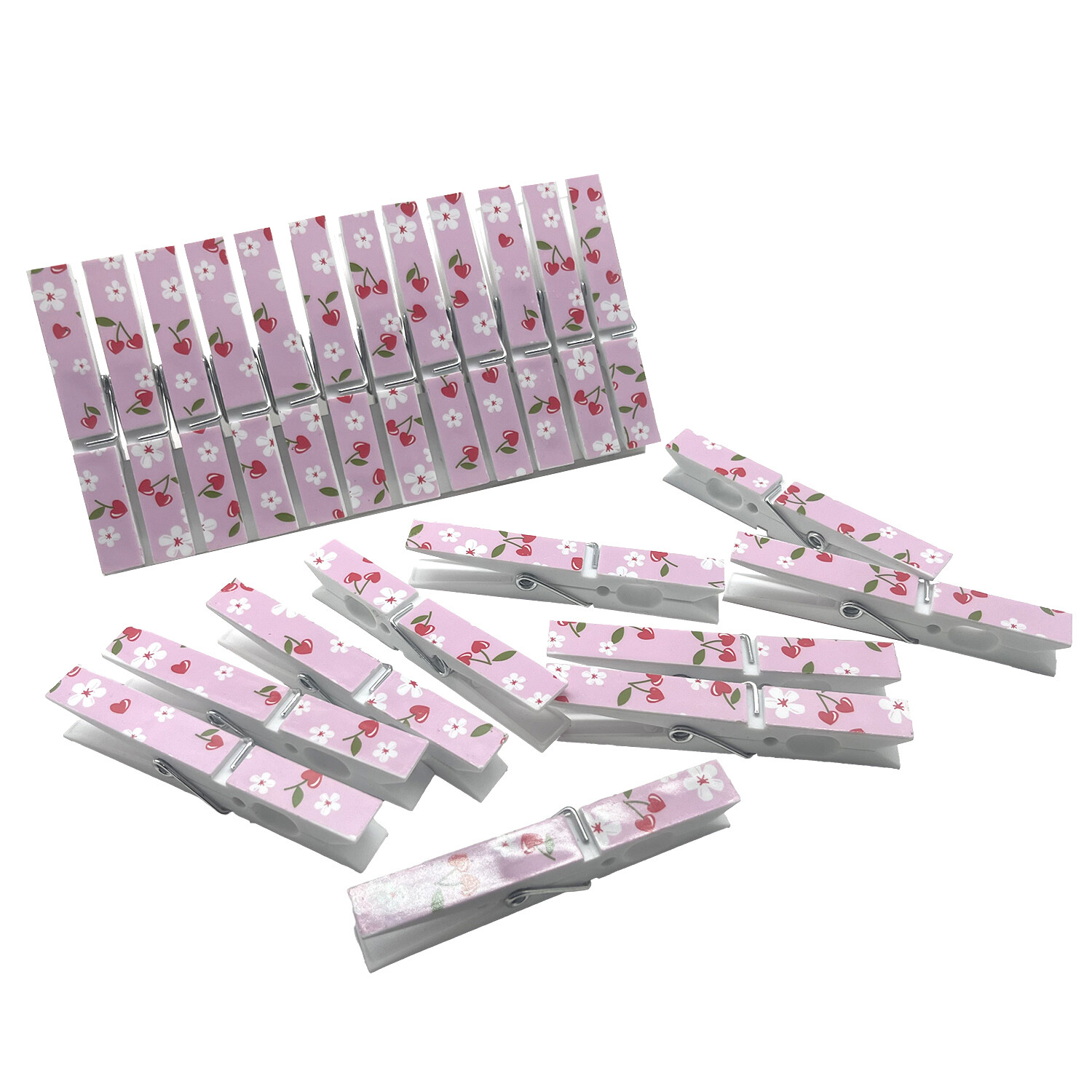 Pack of 24 Mon Cheri Printed Pegs - Pink Image 2