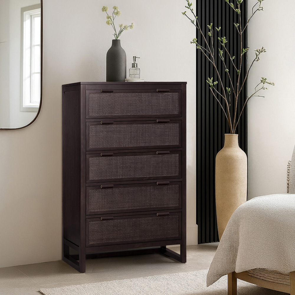 Teamson Home Hatteras 5 Drawer Espresso Dresser Image 8