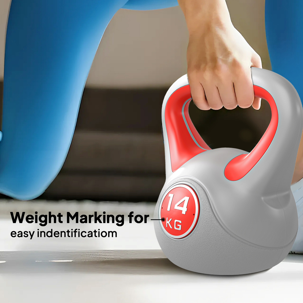 SPORTNOW Red and Grey Kettlebell with Handle 14kg Image 7