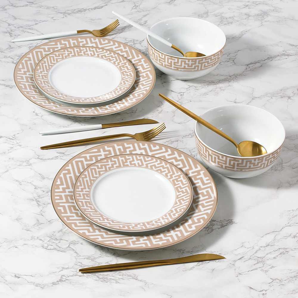Waterside Mosaic Porcelain 12 Piece Dinner Set Image 2