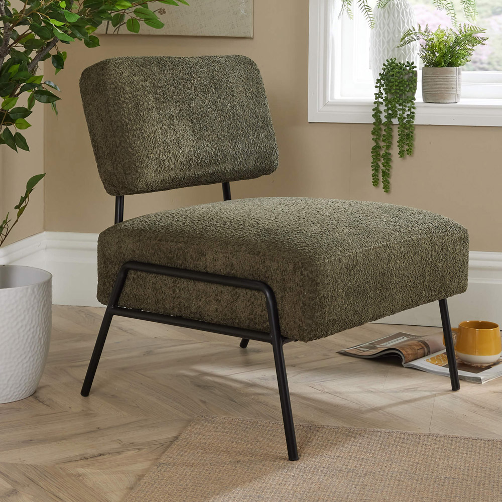 Home Source Montana Olive Boucle Chair Image 7