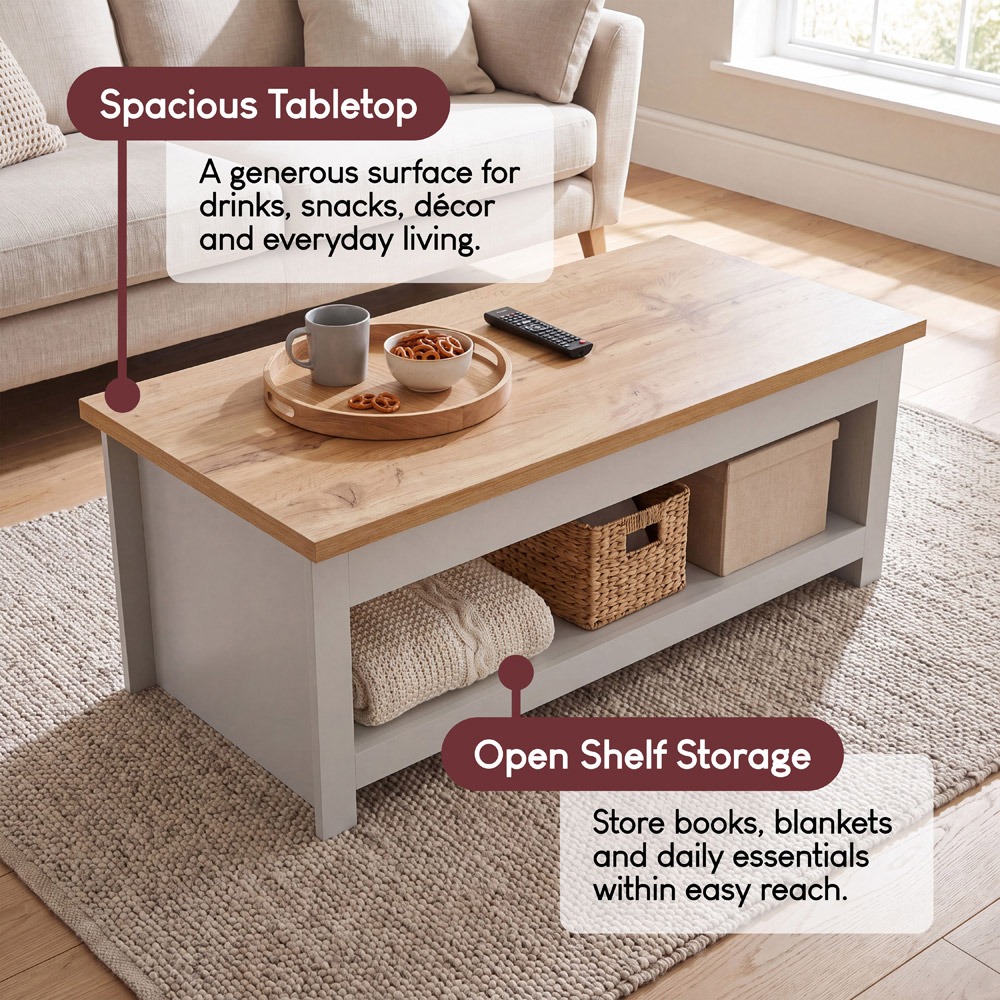 VIDA DESIGNS Arlington Grey Coffee Table Image 7