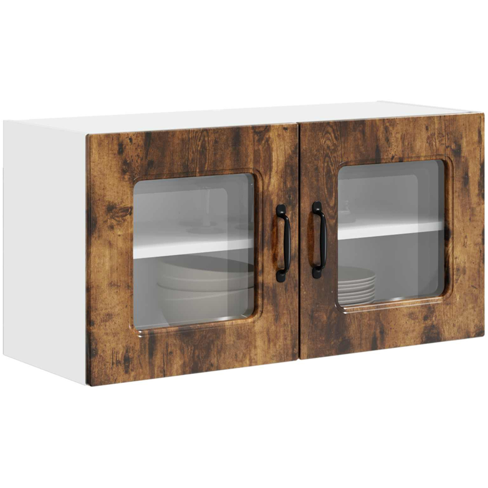 vidaXL Kalmar 2 Door Smoked Oak Wall Kitchen Cabinet Image 3