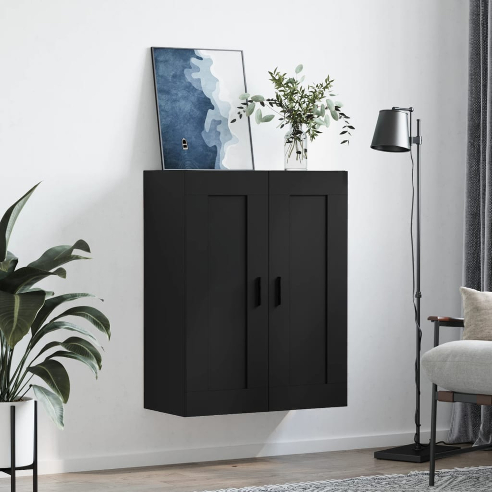 vidaXL 2 Door Black Wall Mounted Cabinet Image 3