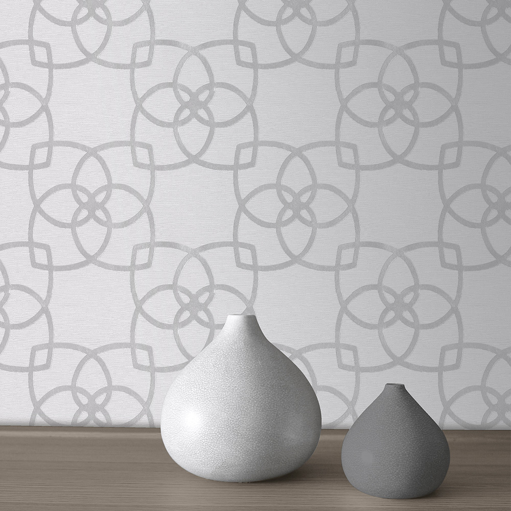 Muriva Marrakech Silver and Grey Wallpaper Image 3