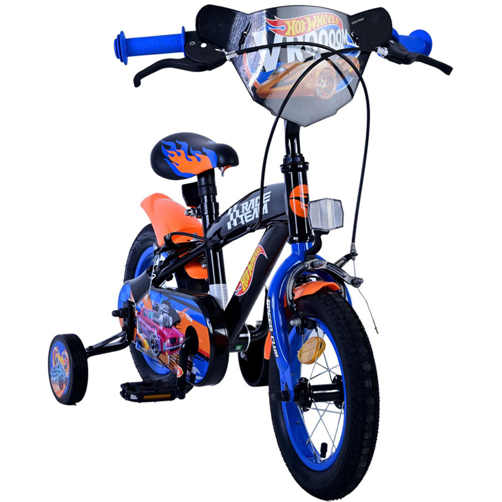 Volare Hot Wheels Kids 12 inch Multicolour Bike with Stabilisers Image 2