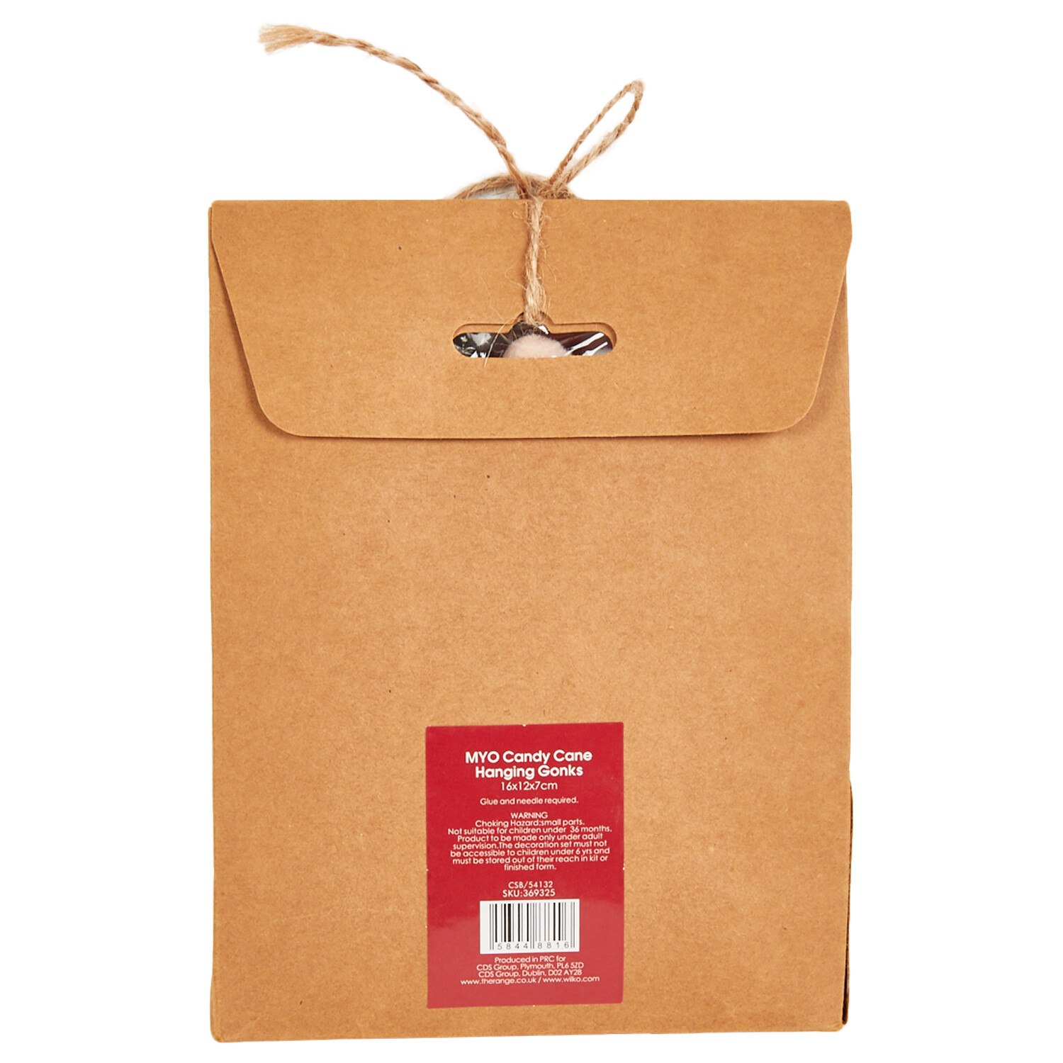 Pack of 2 Make Your Own Candy Cane Hanging Gonks - Red Image 2