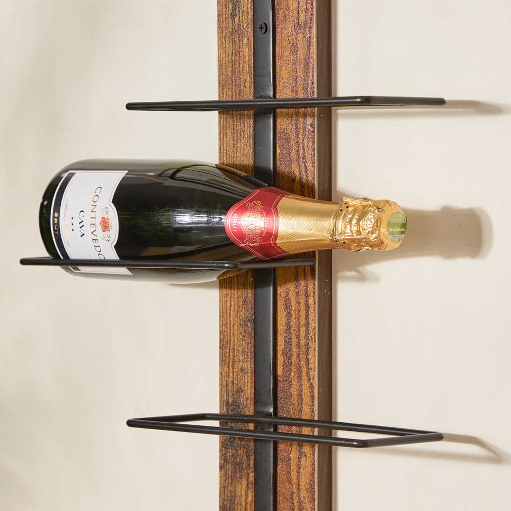 Dibor 8 Bottle Wooden Wall Mounted Upright Wine Rack Image 3