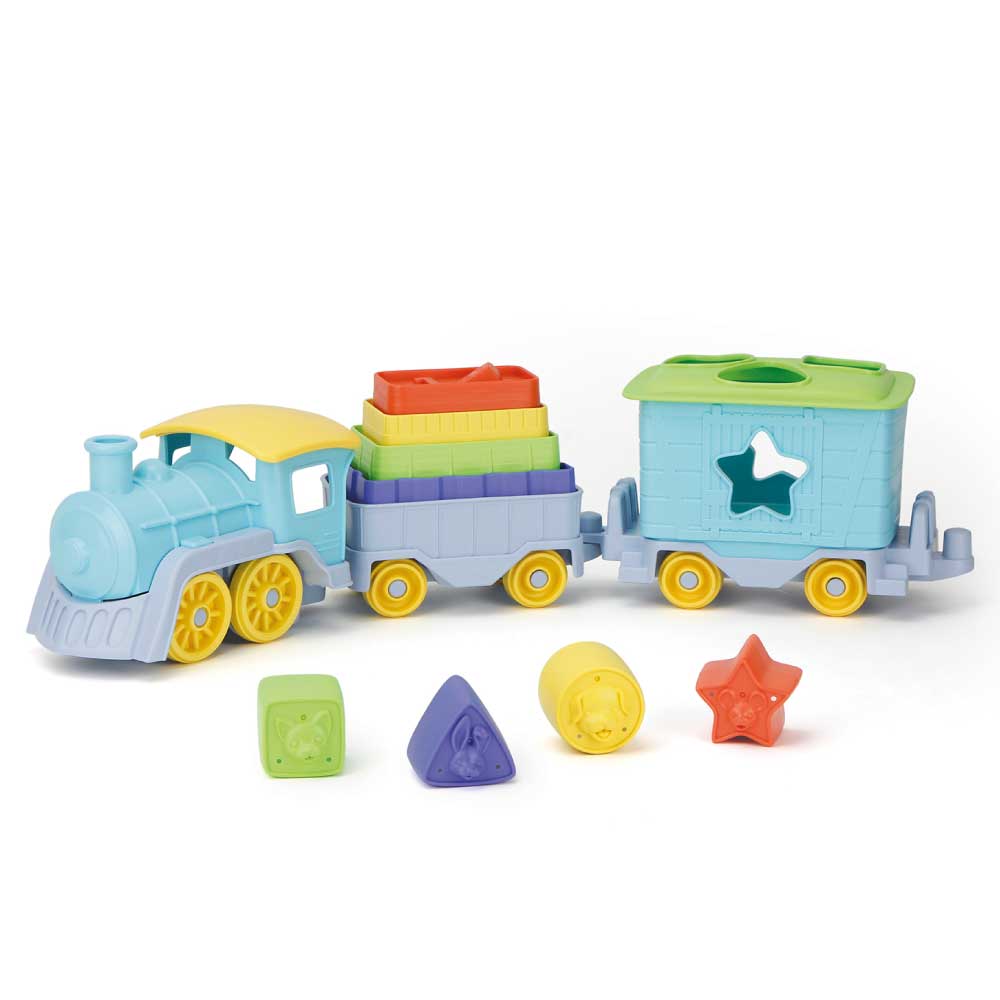 BigJigs Toys Green Toys Stack and Sort Train Image 2