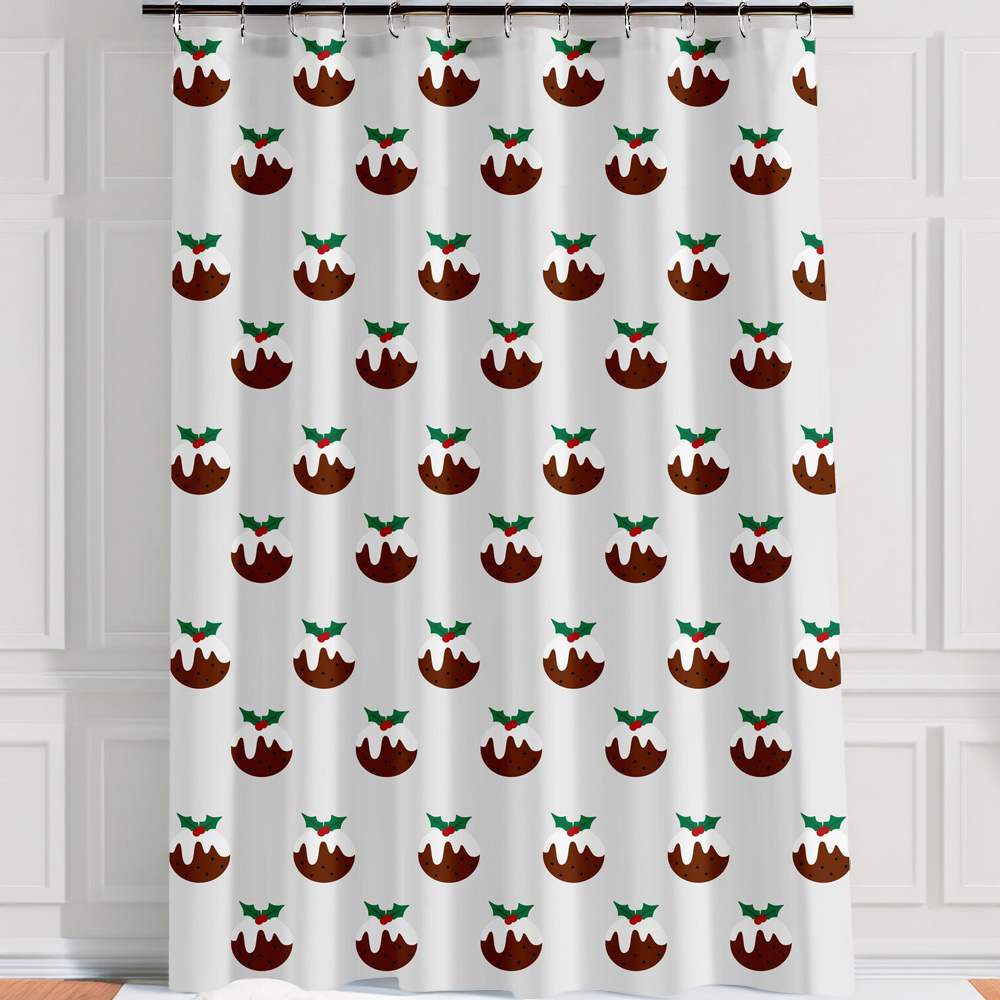 Puddings PEVA Shower Curtain - White Image 1