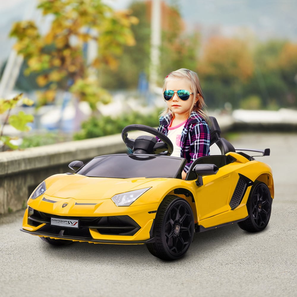 Tommy Toys Yelllow Licensed Lamborghini Aventador Kids Electric Ride On Car Image 2