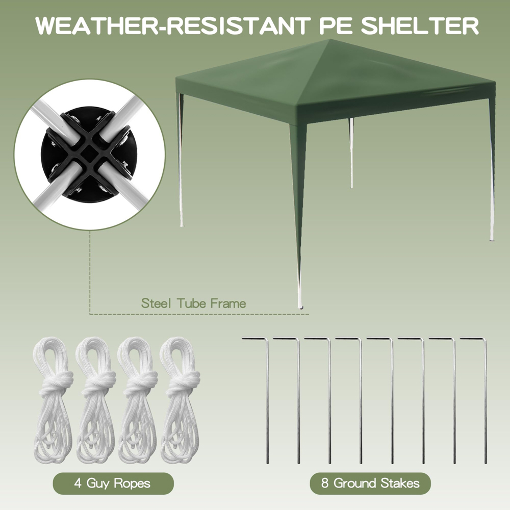 Alivio 3 x 3m Green Foldable Pop Up Gazebo Image 4